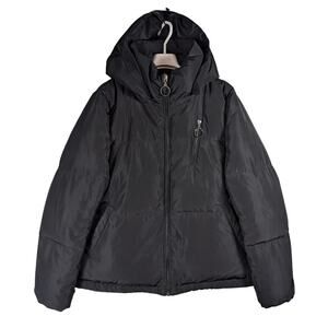 Karl Lagerfeld Paris Short Hooded Down Blend Puffer Jacket Black Women’s Size L